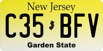 NJ license plate C35BFV