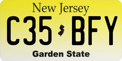 NJ license plate C35BFY