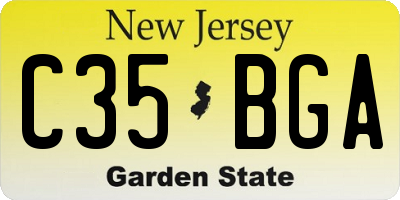 NJ license plate C35BGA