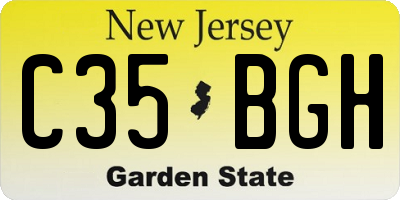 NJ license plate C35BGH