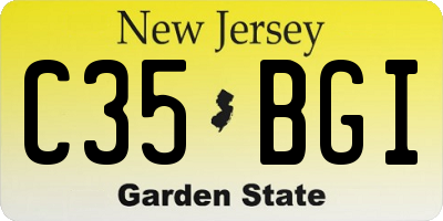 NJ license plate C35BGI