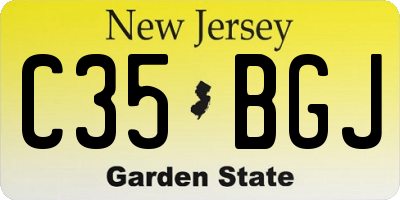 NJ license plate C35BGJ