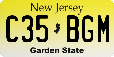 NJ license plate C35BGM