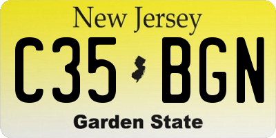 NJ license plate C35BGN