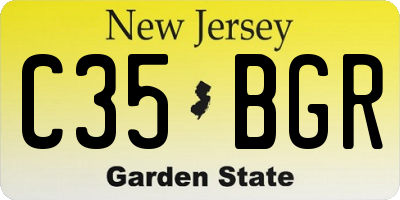 NJ license plate C35BGR