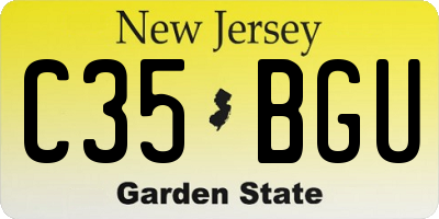 NJ license plate C35BGU
