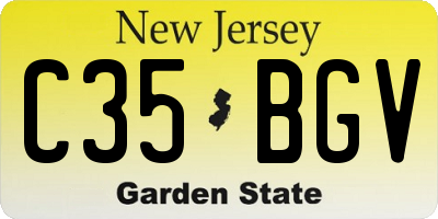 NJ license plate C35BGV