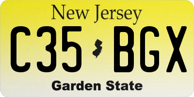 NJ license plate C35BGX
