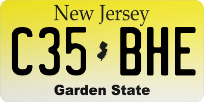 NJ license plate C35BHE