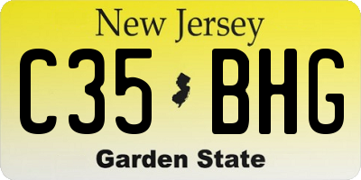NJ license plate C35BHG