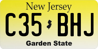 NJ license plate C35BHJ