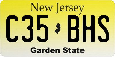 NJ license plate C35BHS