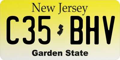 NJ license plate C35BHV