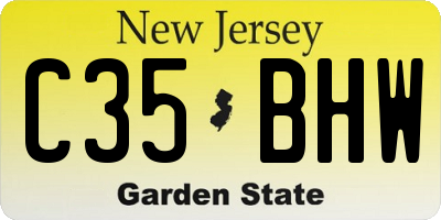 NJ license plate C35BHW