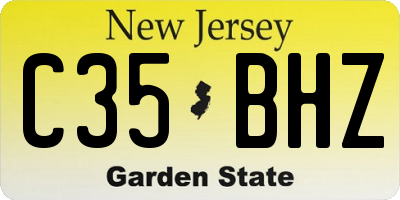NJ license plate C35BHZ