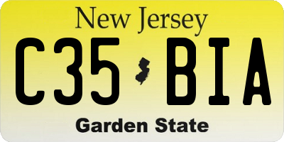 NJ license plate C35BIA