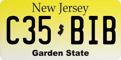 NJ license plate C35BIB