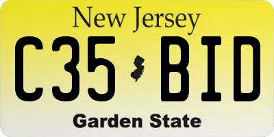 NJ license plate C35BID