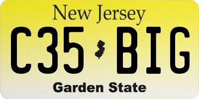 NJ license plate C35BIG