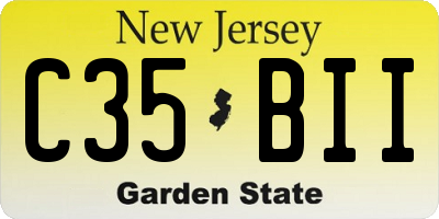 NJ license plate C35BII