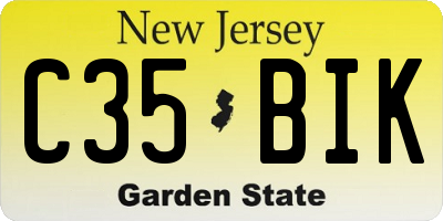 NJ license plate C35BIK