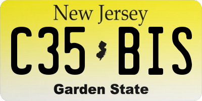 NJ license plate C35BIS
