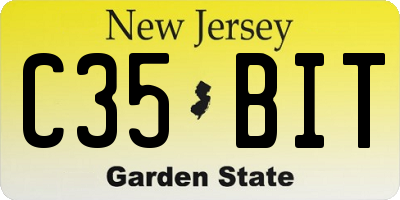 NJ license plate C35BIT