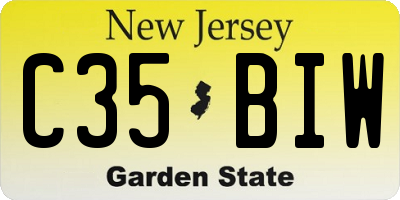 NJ license plate C35BIW