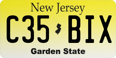 NJ license plate C35BIX