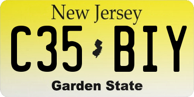 NJ license plate C35BIY