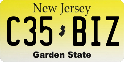 NJ license plate C35BIZ