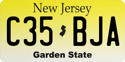 NJ license plate C35BJA