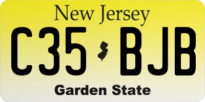 NJ license plate C35BJB
