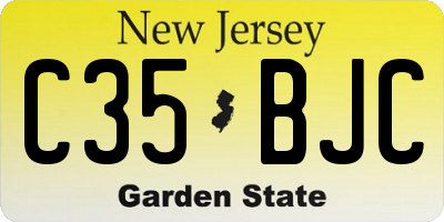 NJ license plate C35BJC