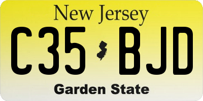 NJ license plate C35BJD