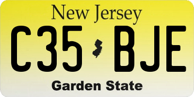 NJ license plate C35BJE