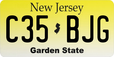 NJ license plate C35BJG