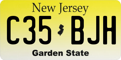 NJ license plate C35BJH