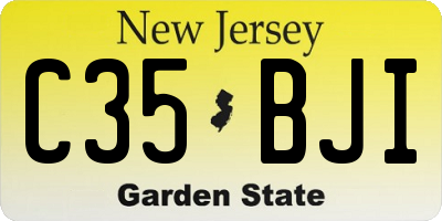 NJ license plate C35BJI