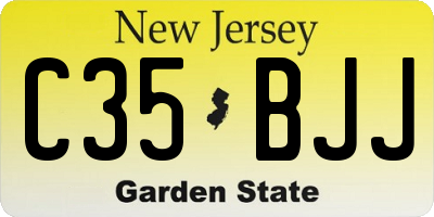NJ license plate C35BJJ
