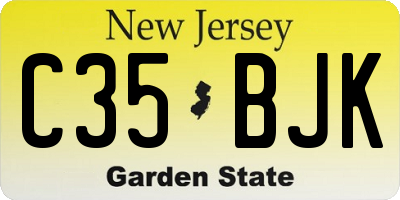 NJ license plate C35BJK
