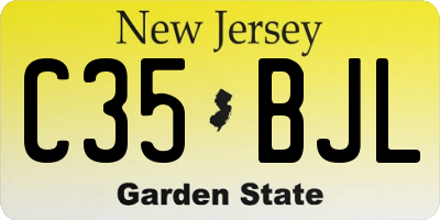 NJ license plate C35BJL