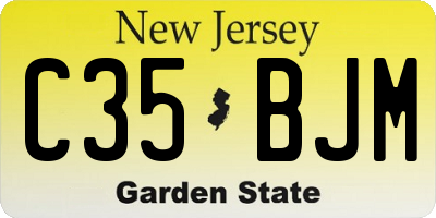 NJ license plate C35BJM