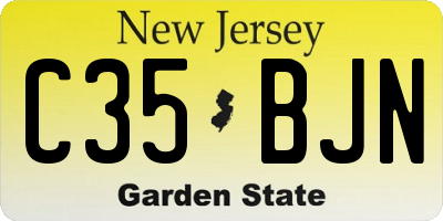 NJ license plate C35BJN
