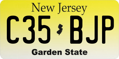 NJ license plate C35BJP