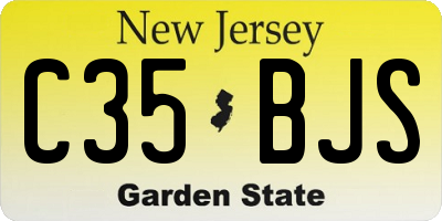 NJ license plate C35BJS