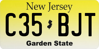 NJ license plate C35BJT