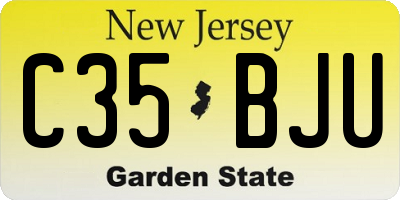 NJ license plate C35BJU