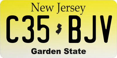 NJ license plate C35BJV