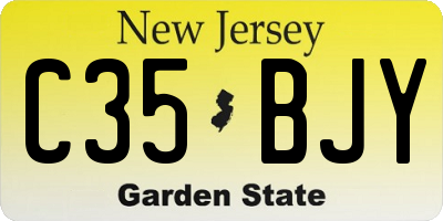 NJ license plate C35BJY
